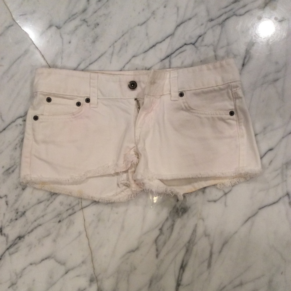 White Carmar cut off white denim shorts size 26